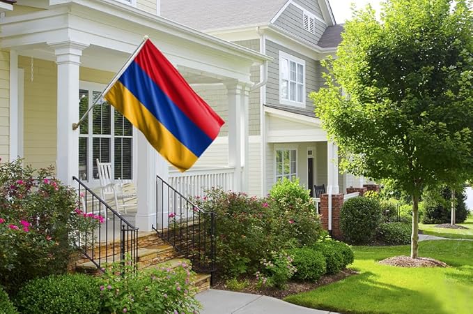 Armenia Flag 5x8FT Armenian National Polyester Flag With 2 Grommets For Patriotic Armenian Themed Festival Events Party Decoration(Armenia, 5x8FT)