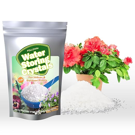 Water Storing Crystals Minerals for Indoor & Outdoor Plants 32oz (2LB),Hydrogel Granules Water Absorbing Granules Mix Crystals with Soil to Reduce The Amount of Watering