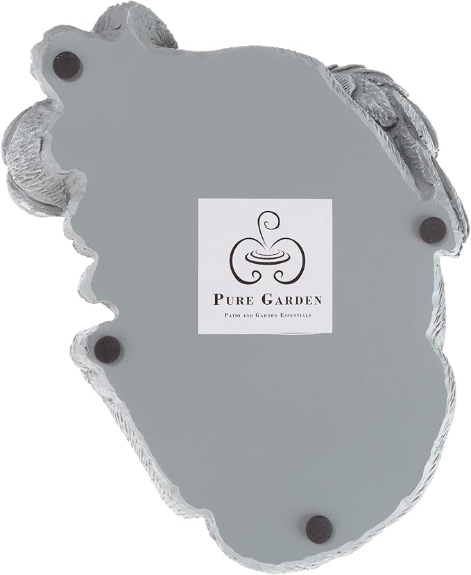 Pure Garden Sculpture Pet Memorial Statue, Sleeping Angel Dog, Stone Finish