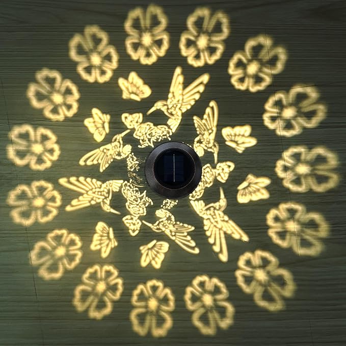 Solar Pathway Lights, Hummingbird Metal Copper Lantern for Garden, Patio, Lawn, Walkway, Outdoor Waterproof Landscape Lighting Decorative, Ideal Gifts for Women, Mom, Grandma