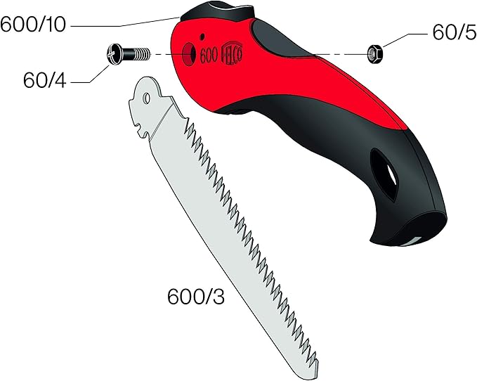 Felco Folding Saw (F 600) - Classic Tree Pruning Saw with Pull-Stroke Action, Red