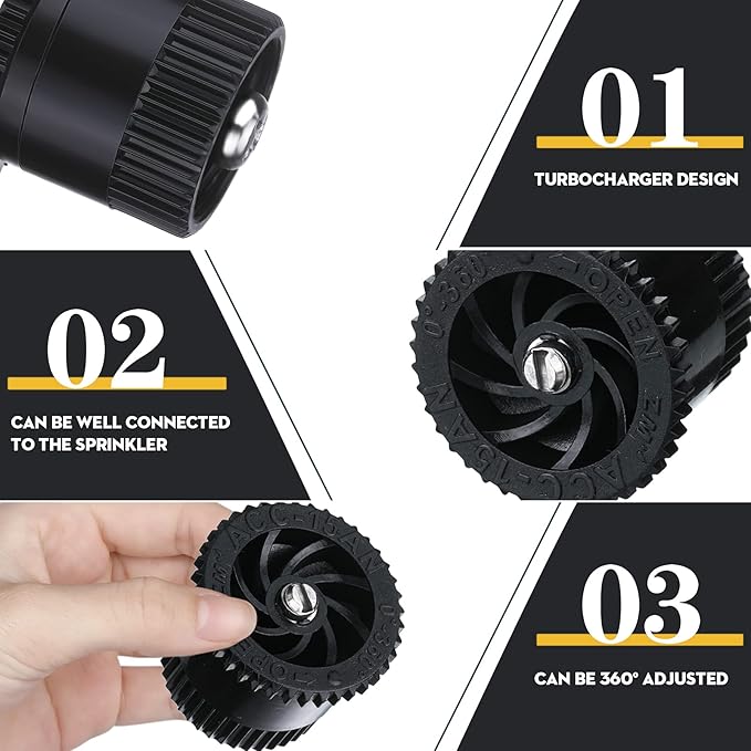 32 Pieces 4 Type Variable Arc Nozzle Pop-Up Sprinkler Head Adjustable 360 Degree Rotating Sprinkler Heads Replacement for Garden Lawn Irrigation (Multi Colors)