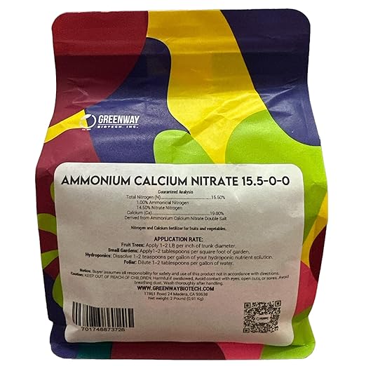 Calcium Nitrate Solution Grade Fertilizer Water Soluble Hydroponics "Greenway Biotech Brand" 2 Pounds