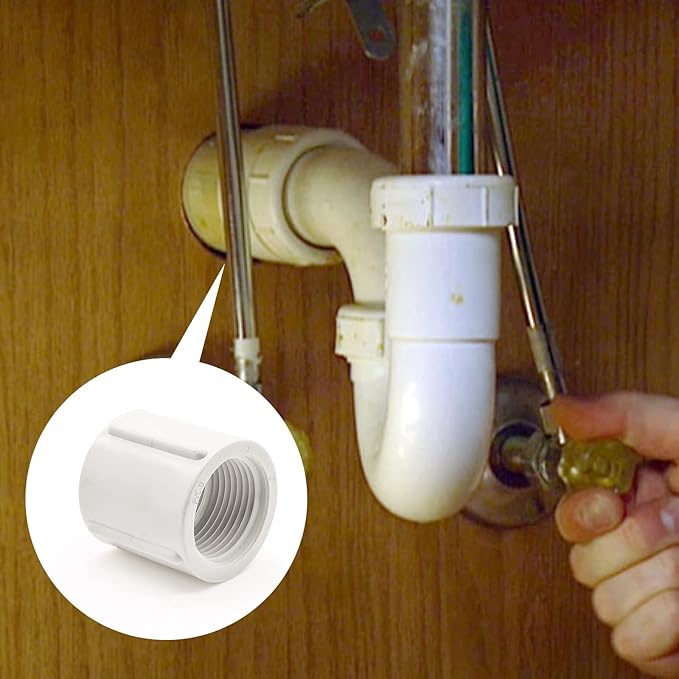 10 PCS PVC Threaded Pipe, 1" Female Pipe Coupling,PVC Pipe Connectors,PVC Pipe Fitting for Sprinkler,Irrigation,Swimming Pools