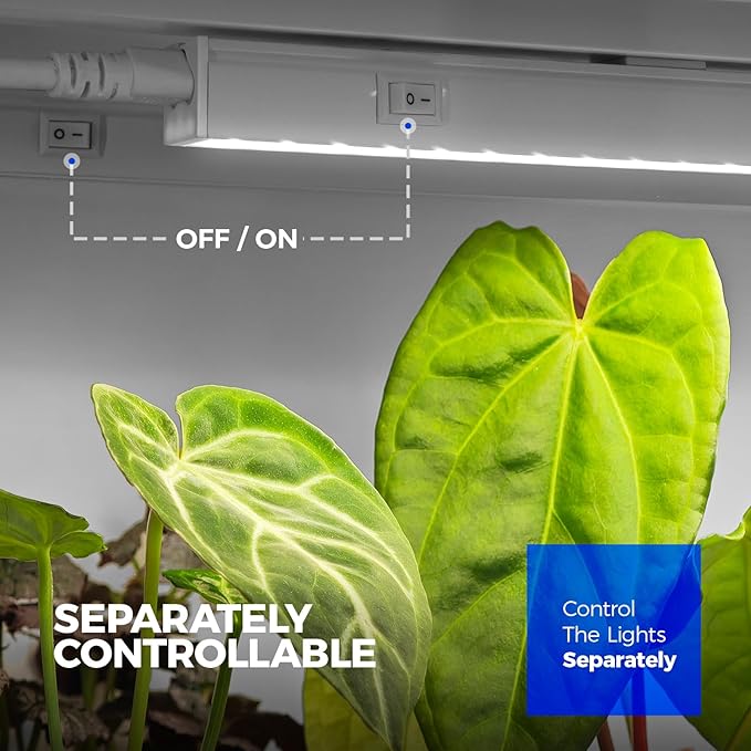 Barrina T5 Grow Lights, 5000K Full Spectrum Plant Growing Lights, 2ft 80W (8 x 10W, 500W Equivalent), LED Grow Light Bulbs, Plant Lights for Indoor Plants, Greenhouse, Plug and Play, 8-Pack