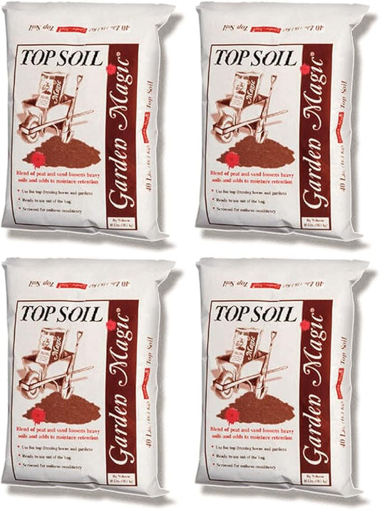 40 Pound Bag of Indoor and Outdoor Organic Planting and Potting Topsoil Mix with Perlite and Peat Mix for Gardening, 4 Pack