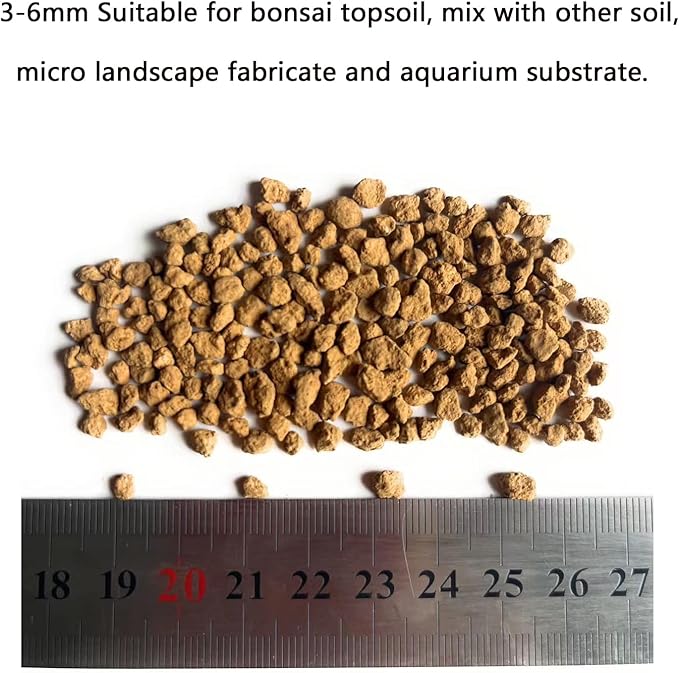 23 lb Small Grain Japanese Super Hard Akadama Bonsai Soil (3-6mm,14 Liter), Indoor/Outdoor Plant Soil Mixture, Drainage and Breathable, Promote Rooting