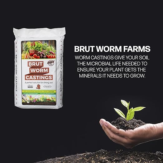 30 Pounds All Organic Fertilizer Worm Castings Filled with Nutrients and Minerals for a Variety of Indoor and Outdoor Plants, 4 Pack