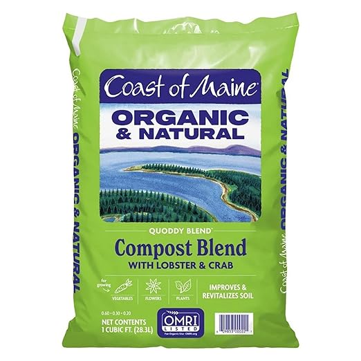 Coast of Maine Quoddy Blend, 1 cu ft (Pack of 2) Organic and Natural Compost Blend with Lobster and Crab - Improves and Revitilizes Soil