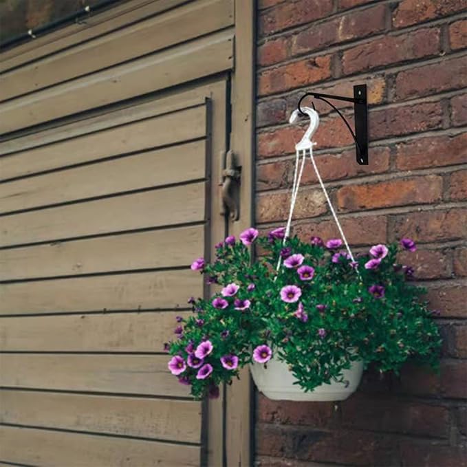 Simply Style Metal Hanging Plant Brackets 10inch, Pack of 2, Wall Mount Plant Hangers, Planter Hooks for Flower Baskets, Bird Feeders in Corridor/Patio/Porch/Garden