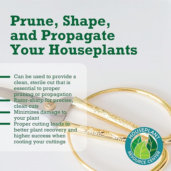 Premium Houseplant Scissors and Pruning Shears by Houseplant Resource Center | Ergonomic, Sharp & Durable Garden Clippers for Plant Care - 100% Stainless Steel Construction