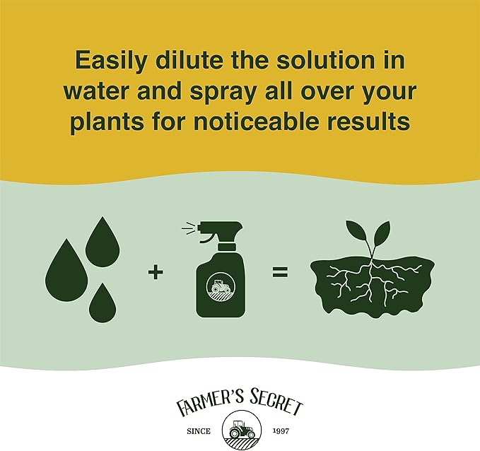 Farmer’s Secret Soil Revitalizer (8oz) - Organic (OMRI Listed) Soil Health Booster - Liquid Compost Soil Amendment - Activated Humic Acid - Liquid Compost Soil Amendment