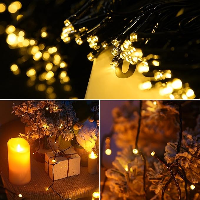 Solar String Lights Outdoor Waterproof - 85FT 240 Led Solar Lights Outdoor String with 8 Modes - Solar Powered String Lights Tree Lights Outdoors for Patio Yard Garden Party Decorations, Warm White
