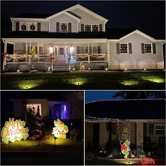 VOLISUN Halloween Landscape Color Changing Spotlights RGB with Transformer 7 Multicolored Hallween Outdoor Uplights Waterproof IP65 for Patio Gate Walkway Pool Garden Yard Driveway 6Pack