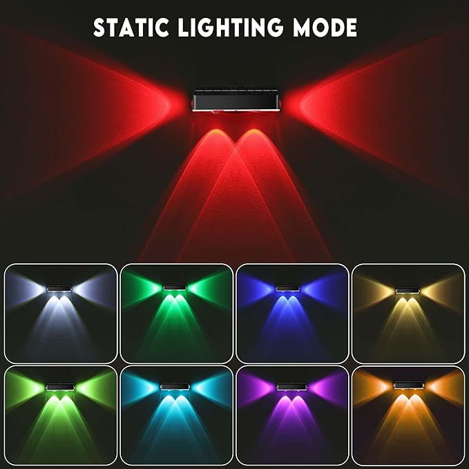 Solar Fence Lights Outdoor - 3-Side Fence Light Solars Powered for Outside IP65 Waterproof Fence Solar Lights Outdoor for Outside Garden Backyard Patio Deck Fence Stair Step Railing Pathway(2Pack)