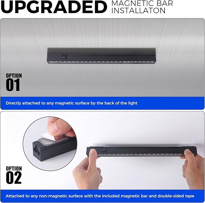 Barrina Grow Lights for Indoor Plants, Full Spectrum Sunlight, Black Cover LED Grow Light Bulbs, T5 Grow Light Strip, 1ft Plant Light for Indoor Plants Growing, 3 Mounting Modes, Yellow, 4 Packs