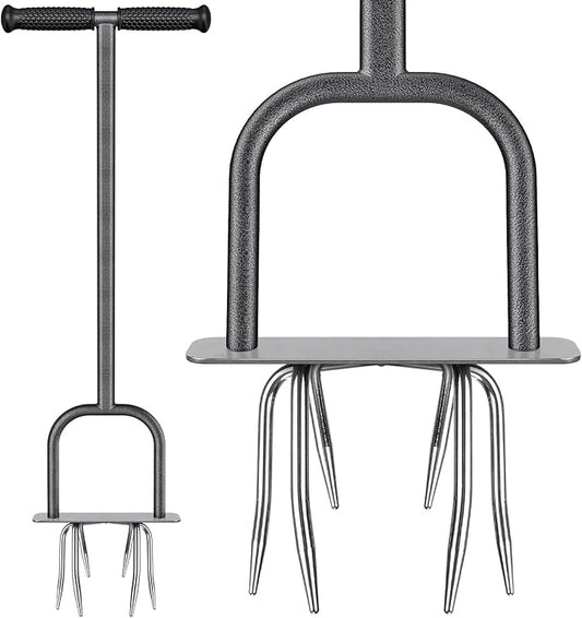 Dolibest Manual Twist Tiller, All-Steel Garden Claw Cultivator w/6 Stainless Steel Claws - Garden Claw Cultivator with Soft Rubber Grip, Hand Tiller Soil Ripper for Flower Box and Raised Bed