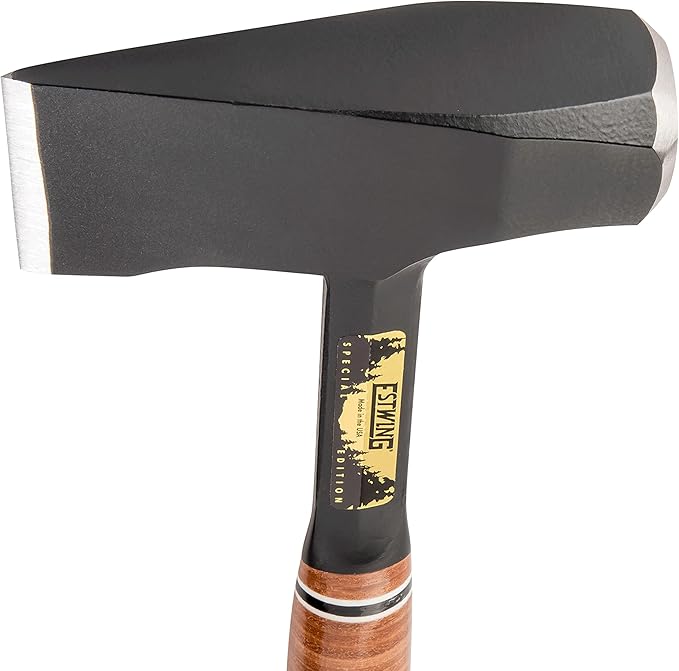ESTWING Special Edition Fireside Friend - Leather 14" Wood Splitting Maul with Forged Steel Construction & Genuine Leather Grip