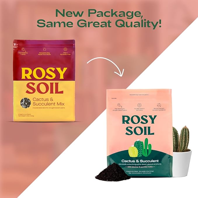 Cactus and Succulent Organic Potting Soil Mix for House Plants - Fast Draining, Root Boosting, Peat-Free, Less Prone to Gnats - Drought-Tolerant - Growth of Aloe Vera, Cacti and Indoor Succulents- 4qt