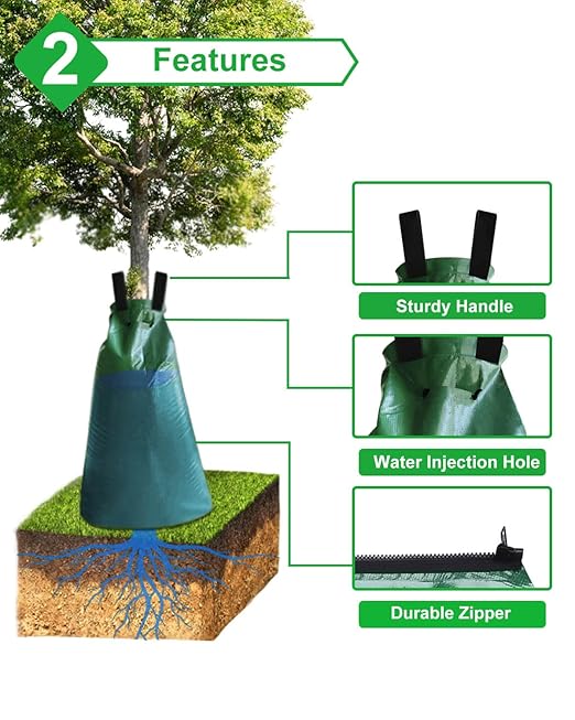 8 Pack Tree Watering Bag - 20 Gallon Slow Release Tree Watering Bag, Tree Automatic Irrigation Bag with Zipper