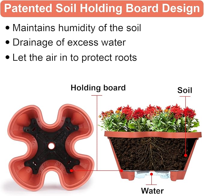 Vertical Planter 3 Tier Stackable Planters Garden Planters Strawberry Herb Flower and Vegetable Planter Indoor Outdoor Gardening Pots with Removable Wheels and Tools