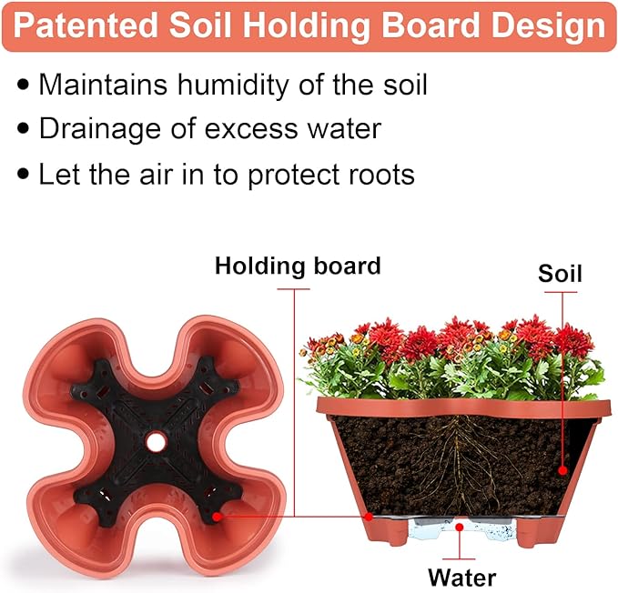 Vertical Planter 6 Tier Stackable Planters Garden Planters Strawberry Herb Flower and Vegetable Planter Indoor Outdoor Gardening Pots with Removable Wheels and Tools 2-Pack