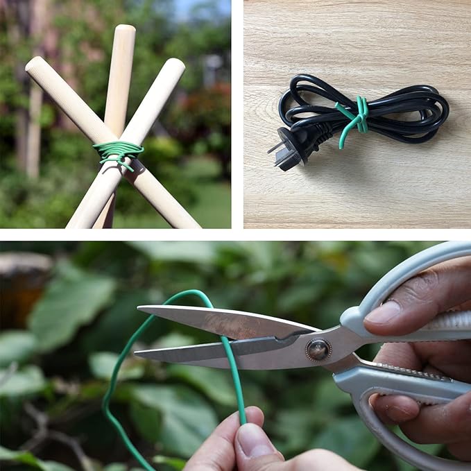 Green Soft Twist Tie Tomato Plant Tie TPR Garden Supply, for Supporting Plants and Home Organizing (328 feet/100 Meters)