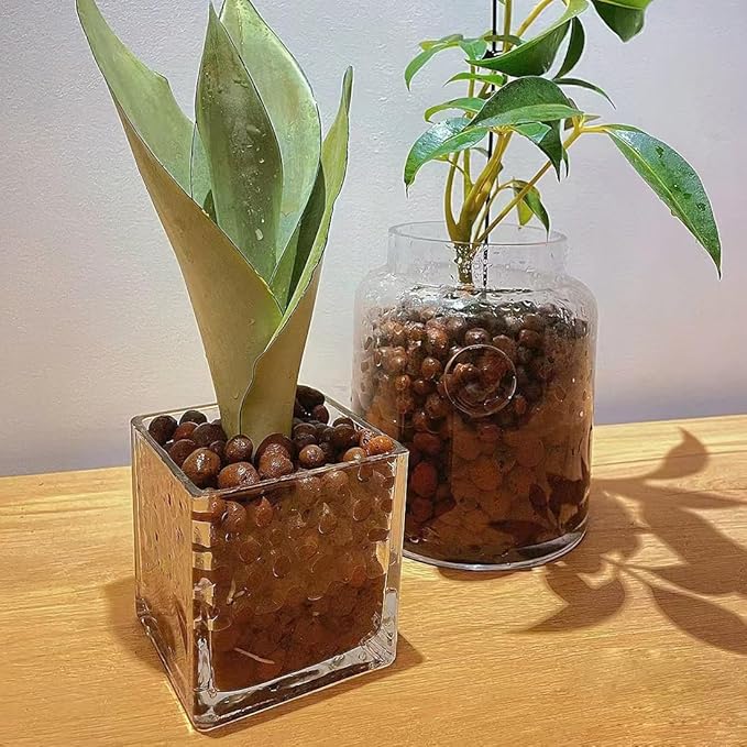 Clay Pebbles for Plants, 8mm-12mm Expanded LECA Balls Plant Garden Soil, Hydroponic, Aquaponics, Natural Leca Balls for Soil Root Development, Orchid Potting Mix, 2lb