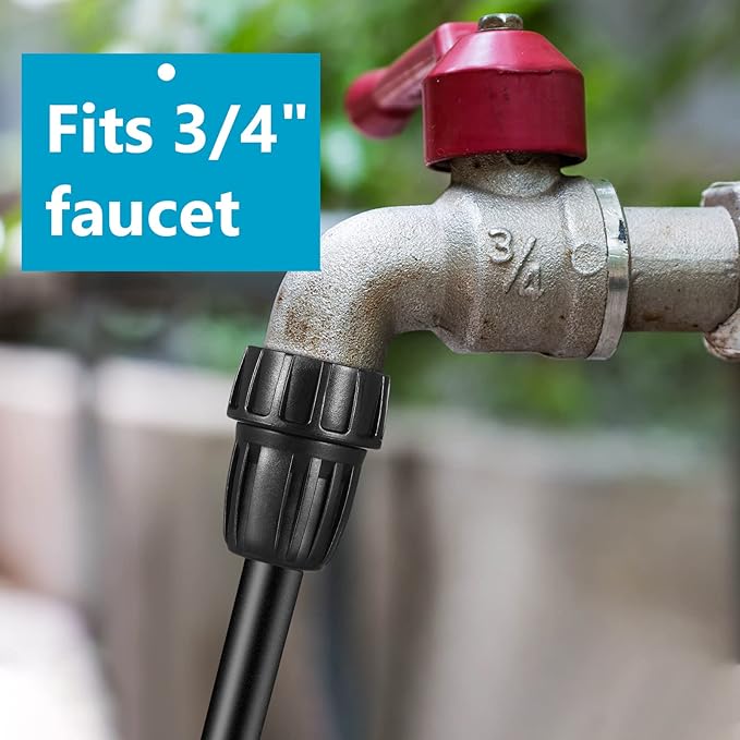5 Pack Drip Irrigation Tubing Faucet Adapter Garden Faucet Hose Adapter Drip Irrigation Hose Connectors Faucet Connector with Washers for Garden Irrigation System(Single, Convert 3/4 to 1/2)