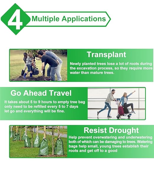 8 Pack Tree Watering Bag - 20 Gallon Slow Release Tree Watering Bag, Tree Automatic Irrigation Bag with Zipper