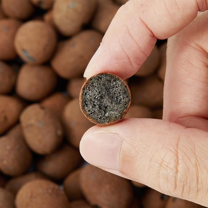 4Lbs Leca Expanded Clay Pebbles, 8-16mm Expanded Clay Aggregate, Natural Clay Pebbles for Hydroponic & Aquaponics Growing, Orchid Potting Mix, Hydroponics Supplies for Indoor Garden Plants