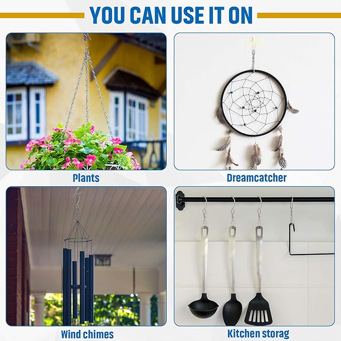 Jetec Wind Spinner Swivel Hooks 360 Degree Dual Spinning Windsock Chime Supplies Hanger Swivels Clip Hanging Hooks with Storage Box for Wind Spinners Supply, 2 Styles (Metal Color,30 Pieces)