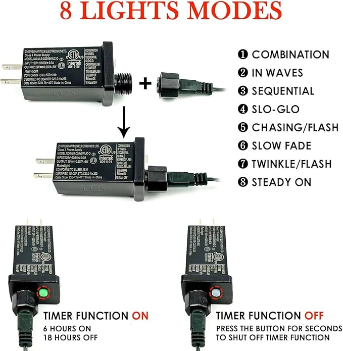 OZS 2Pack 164ft 400 LED String Lights Outdoor/Indoor, Extendable String Lights for Christmas Trees, Waterproof 8 Modes Green Wire Lights Holiday for Christmas Decorations (Cool White)