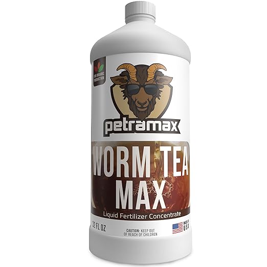 Worm Tea for Gardening Soil, Worm Tea Fertilizer Liquid - Worm Castings, Earthworm Casting Manure Fertilizer - Earthworm Tea Worm Castings - PetraTools Worm Casting Concentrate (32 oz)