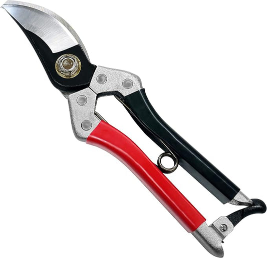 Kimura® 8" Samurai Garden Pruning Shears, [Made in Japan], Heavy Duty Premium Japanese Yasugi Steel Blades, Non-Slip Vinyl Coated Handles, Ergonomic, Japanese Bypass Pruning Shears