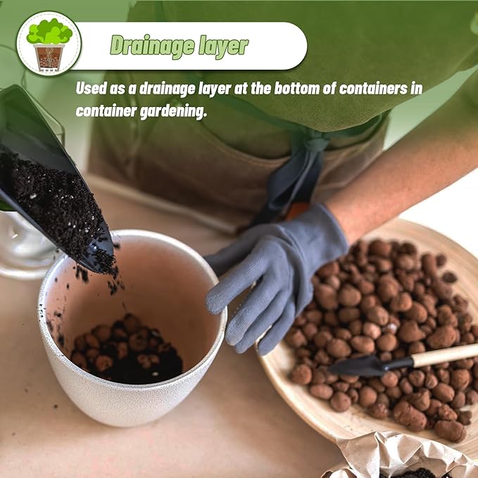 2.2 LB Clay Pebbles Leca Balls for Plants, hydroponic expanded clay pebbles, Ideal for Potted Planter drainage rocks material