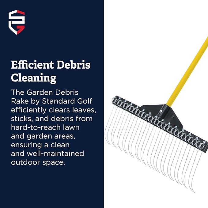 Garden Landscape Rake – 21” Head Garden Debris Rake | Elevate Your Outdoor Spaces with Precision and Efficiency | Ideal for Lawn and Garden Maintenance