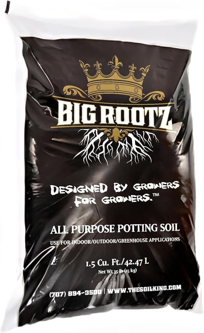 Soil King Big Rootz Super Soil - All-Purpose Potting Soil, pH Adjusted for Maximum Nutrient Uptake & Root Growth, Ready-to-Use for Indoor & Outdoor Plants, Container Gardening & Vegetables, 40 lb. Bag