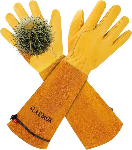 Long Gardening-Gloves Women/Men-Thorn proof Rose Pruning Heavy Duty Gauntlet-XS