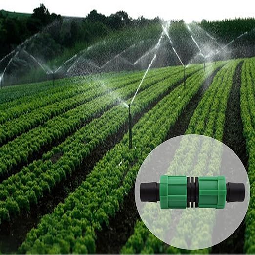Drip Irrigation Straight Fittings Universal Barbed Locking Butt Joint Connectors for 16-17mm Drip Tape Tubing Sprinkler System [8PCS, Green]