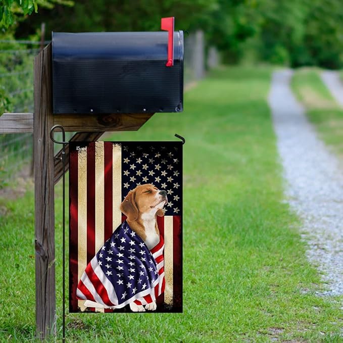 FLAGWIX Beagle Flag - Outdoor Beagle Decorations, Garden Flag (11.5" x 17.5"), Heavy-duty Canvas Patriotic Double Sided Flag Dog Lover Garden Decor