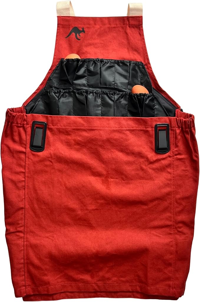 Roo Gardening Apron with Pockets & Harvesting, Picking Pouch - Adjustable, Water-resistant, Washable Canvas Cotton