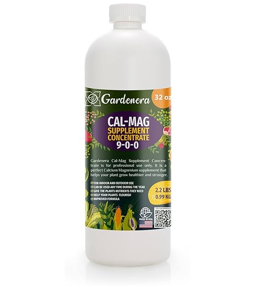 Professional Grade Organic 𝐂𝐚𝐥-𝐌𝐚𝐠 Growing Fertilizer Concentrate: Calcium, Magnesium, Iron & Micronutrients Supplement for Plant Deficiencies (9-0-0 NPK) - 32oz Bottle (Quart)