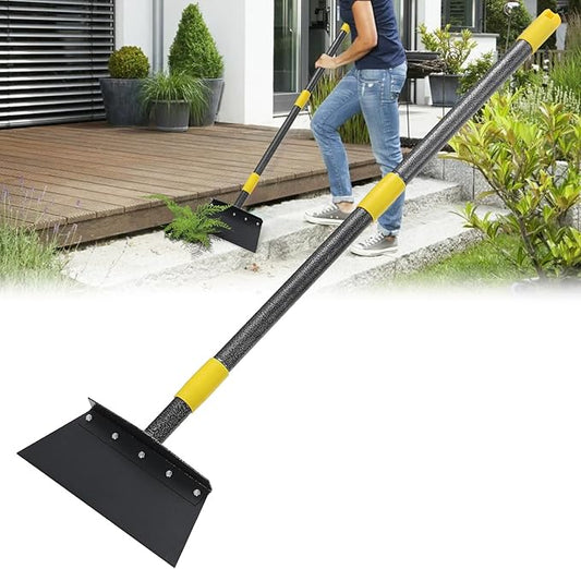 Garden Cleaning Shovel, Multifunctional Flat Shovel Floor Scraper Manual Weeder, 74" Long Handle Ice Chopper Snow Shovel Spade, Heavy Duty Garden Tool for Lawn Edging, Scraping, Ice Removal