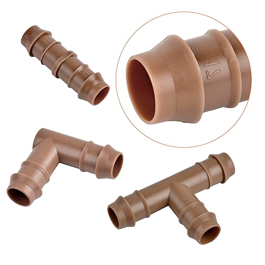Drip Irrigation Fittings Kit,Irrigation Barbed Connectors for 1/2" Drip Tubing, Drip Line Parts - 6 Couplings, 6 Tees, 6 Elbows, 6 End Clamps, 2 Switch Valves