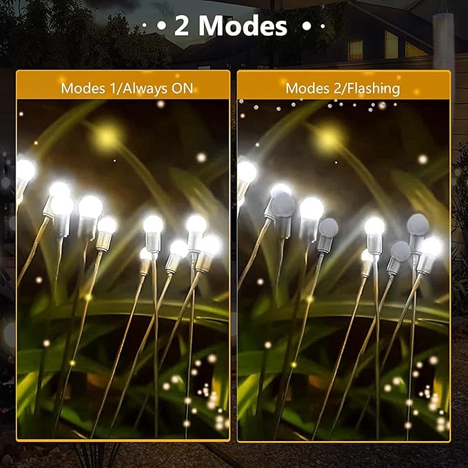 6-Pack Solar Garden Lights, 48 LED Solar Lights Outdoor for Garden Decor, Waterproof Firefly Light Outdoor (Sway by Wind), Swaying Light for Outside Yard Pathway Landscape Decorations (Cool White)