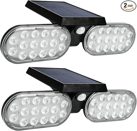 Luwint 2 Packs Outdoor Solar Lights Landscape Wall Spotlights Adjustable Angle Auto Motion Lights Waterproof with Motion Sensor Security Wall Lights for Garden Yard Driveway Porch