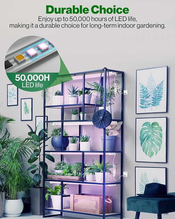 Sunco 4FT LED Grow Light for Indoor Plants 40W, Full Spectrum, Hanging Suspended Fixture, Linkable, Plug in, Greenhouse Year Round for Indoor Plants Seedlings Vegetables Flowers 2 Pack