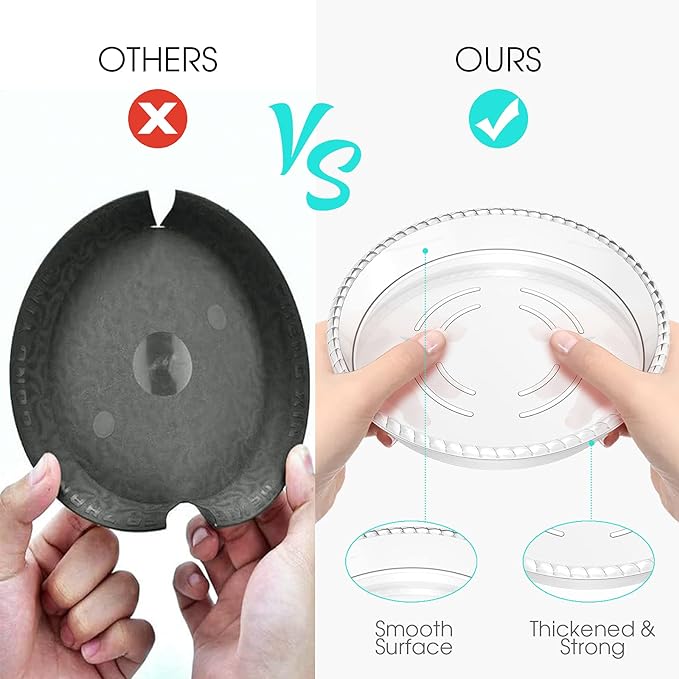 6 Pack Plant Saucer 6 8 10 12 14 Inch Plastic Plant Tray, Sturdy and Durable Flower Pot Container Accessories Plant Pot Saucers for Indoor and Outdoor (8 Inch, Clear)