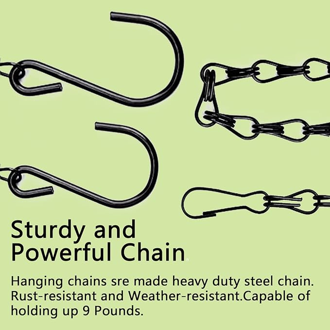 RIFNY Hanging Chains with Hooks, 15 Pieces 20 Inch Black Chain for Hanging Bird Feeders Planters Baskets Billboards Lanterns Wind Chimes Ornaments Outdoor/Indoor Use (20 inch 15pcs)